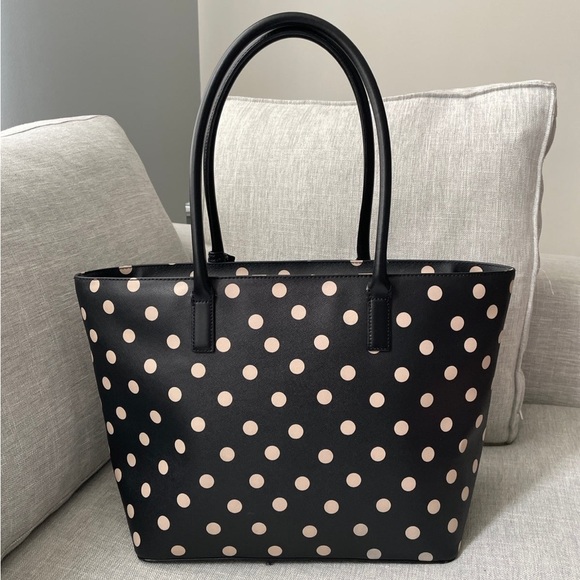 Kate Spade ♠️ Large Leather Dot Tote - Picture 4 of 12